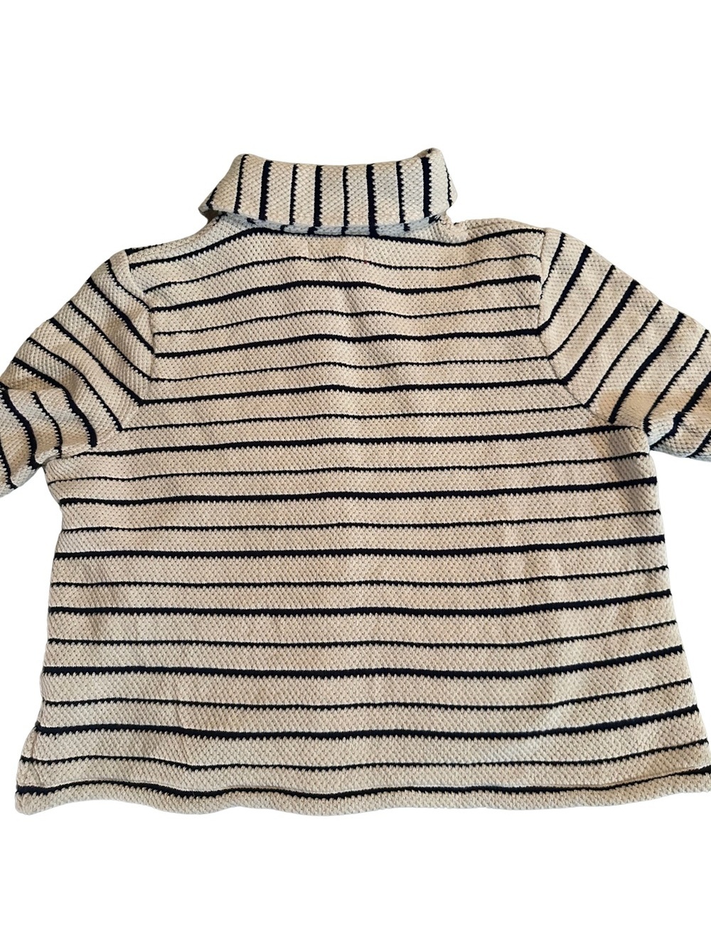 Madewell Cream Sweater Jacket Navy Stripes 100% Cotton - Picture 4 of 9